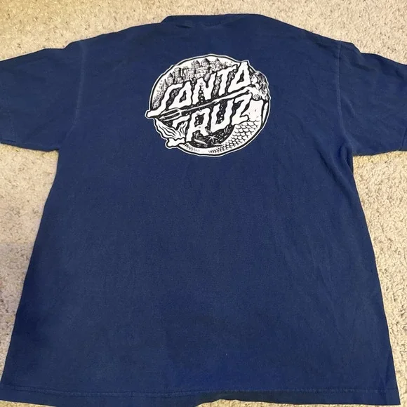 Santa Cruz Skateboards Mermaid & Castle Dot Blue T-shirt XL - Picture 2 of 7